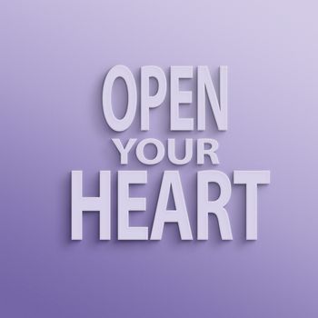 text on the wall or paper, open your heart
