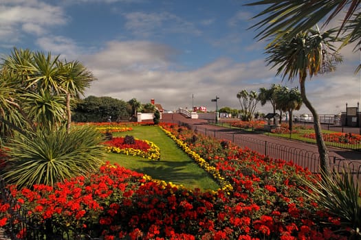 The gardens allong the sea front at Clacton on Sea in Essex, England are very attractive.