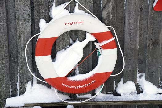 Lifebuoy in the snow
