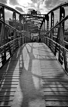 Mozartsteg walking bridge in Salzburg, Austria