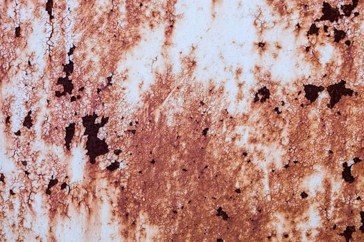 Rusty metal surface with rich and various texture