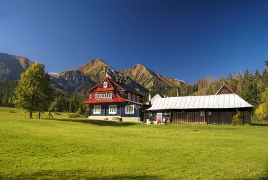 Picturesque mountain cottage in Belianske Tatry mountains in Slovakia