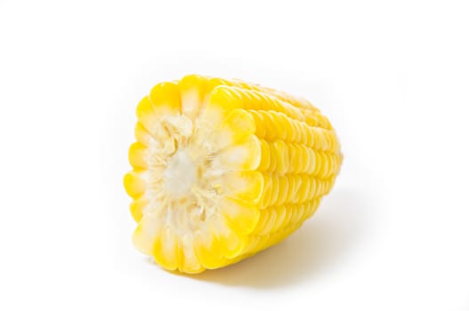 Boiled corn isolated on white background