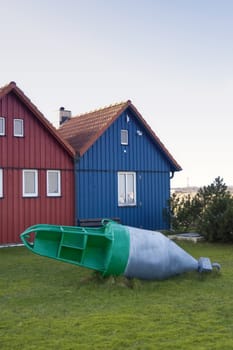 Fishing Huts on North Frisian Island Amrum in Germany