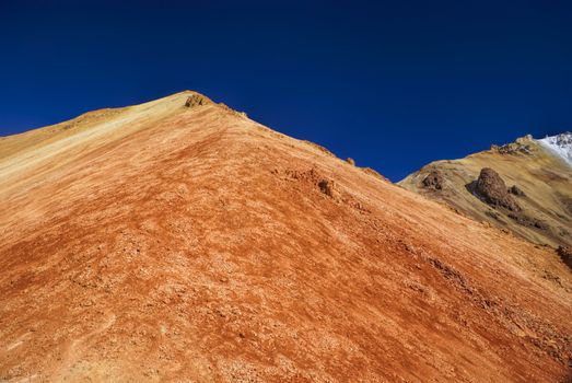 Scenic view of colored mountain slopes near Salar de Uyuni in Bolivia