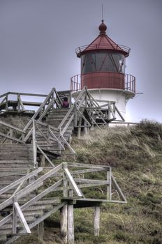 Lighthouse on North Frisian Island Amrum in Germany