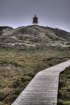 Lighthouse on North Frisian Island Amrum in Germany