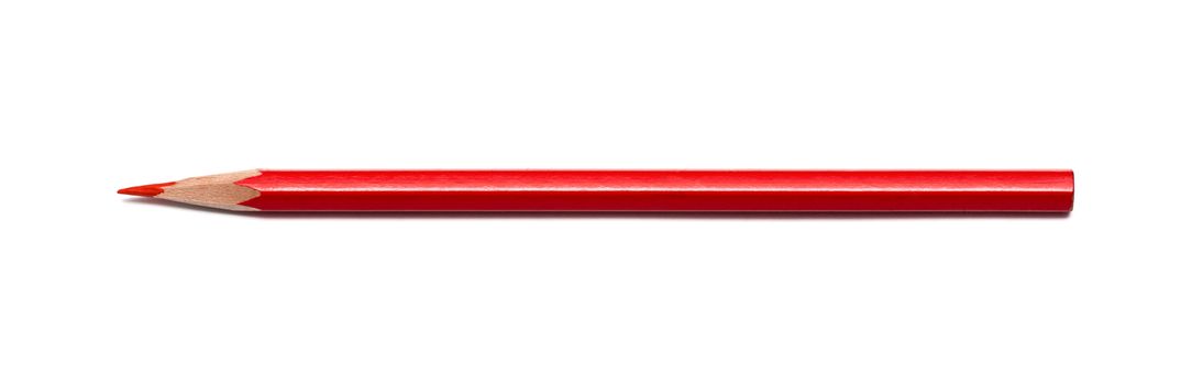 Pencil red isolated on pure white background