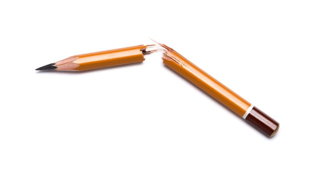 broken pencil on a white background