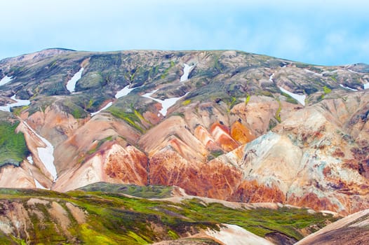 Beautiful multicolored mountains at Landmannalaugar, Iceland