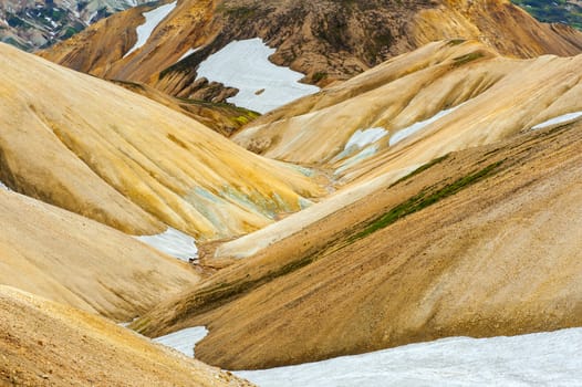 Beautiful multicolored mountains at Landmannalaugar, Iceland