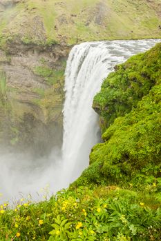 Skogafoss is a well known Icelandic waterfall on the South of the Iceland near the town Skogar