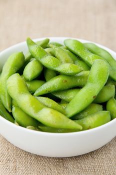 Edamame soy beans background