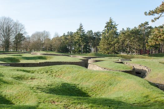 the trenches of the battlefield at Vimy France