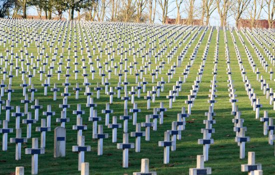 cemetery of French soldiers from World War 1 in Targette