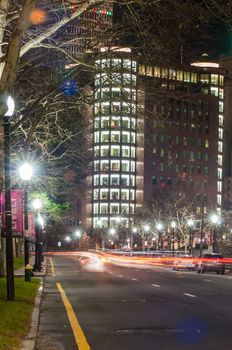 providence rhode island city streets at night