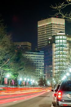 providence rhode island city streets at night