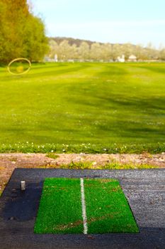 Driving range golf course in Saint Saens, France