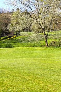 Beautiful landscape of golf course in Saint Saens, France