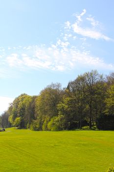 Beautiful landscape of golf course in Saint Saens, France