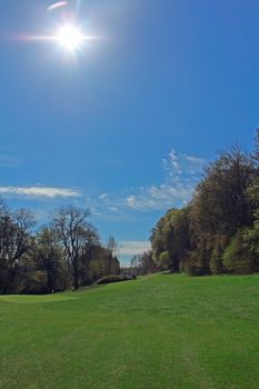 Beautiful landscape of golf course in Saint Saens, France