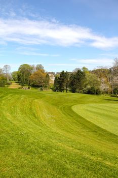 Beautiful landscape of golf course in Saint Saens, France