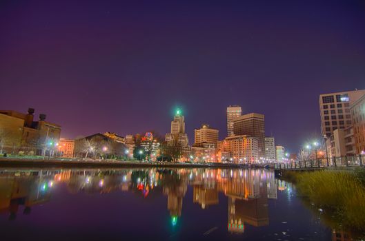 providence Rhode Island from the far side of the waterfront