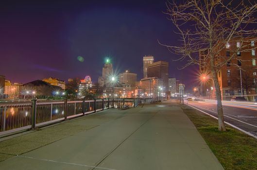 providence Rhode Island from the far side of the waterfront