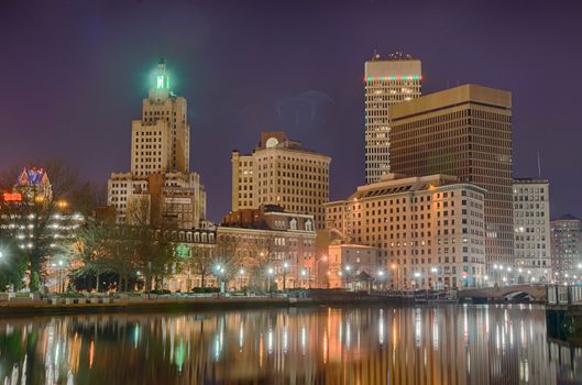 providence Rhode Island from the far side of the waterfront