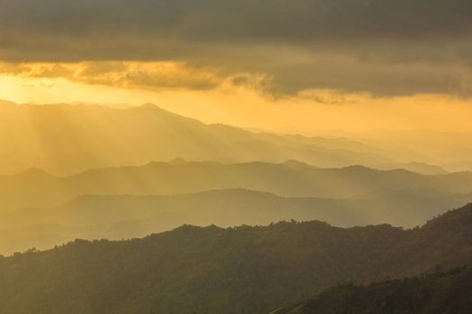 mountains at sunset