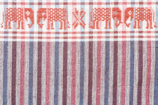 texture of native sarong with elephant pattern