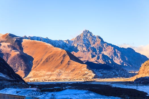 Morning at Kazbegi Village in Georgia