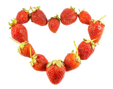 strawberries was arranged to heart shaped