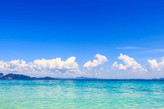 Andaman sea and cloudy sky at Trang ,Thailand