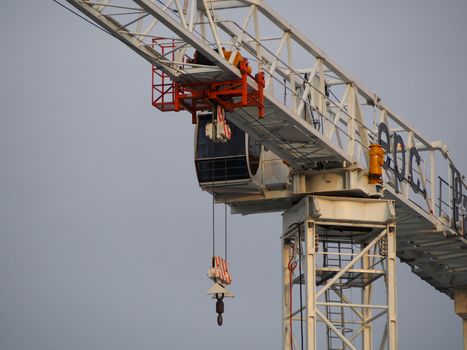 Close up of a crane cabin