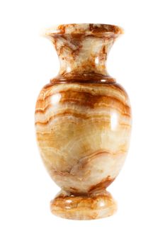 vase was made from marble on white background(isolated)