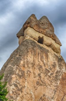 Fairy tale chimney rocks in Pasabg (Monk) Valley in Cappadocia, Turkey