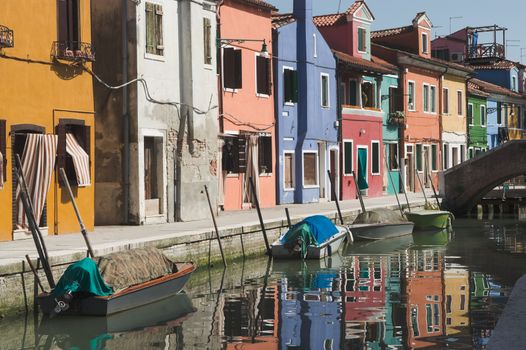  View of the island Burano near Venice