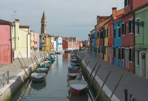  View of the island Burano near Venice