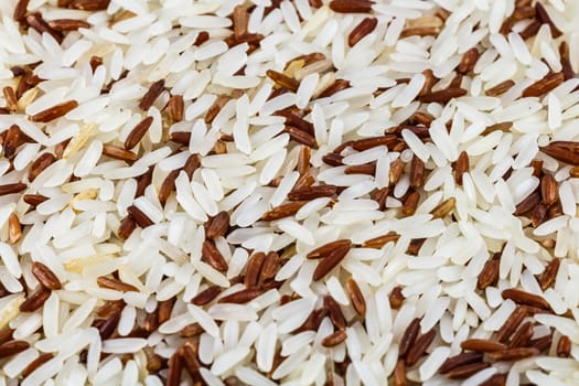 close up of brown rice (milled rice imperfectly cleaned)