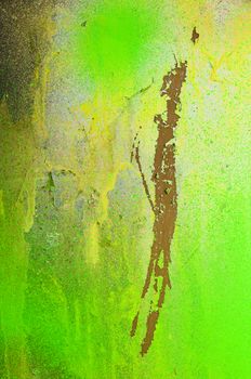 Abstract yellow green background surface of splashed color.