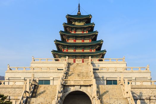 Gyeongbokgung Palace and blue sky at South Korea