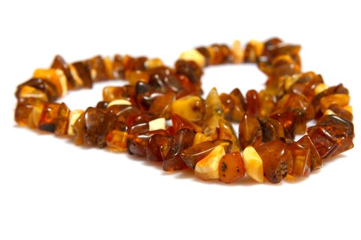 A close-up look on a amber necklace