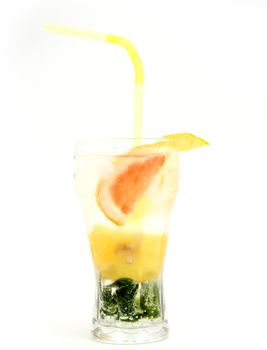 Fresh drink on white background