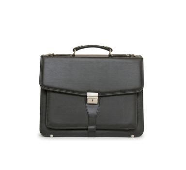 Business leather briefcase isolated