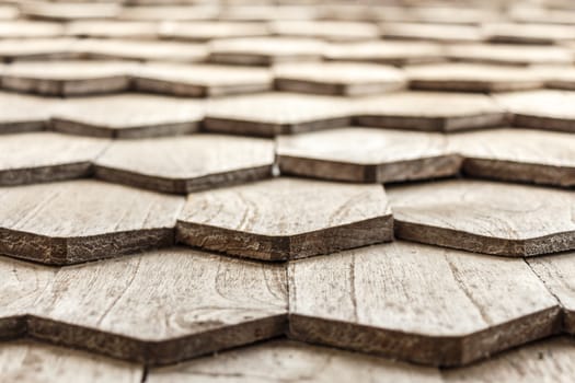 The texture of old wooden roof in Thailand