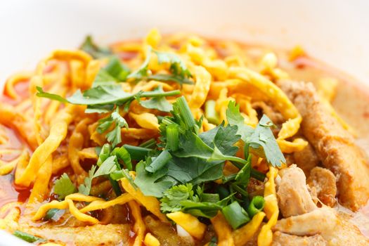 Khao Soi, Northern Style Curried Noodle Soup with Chicken