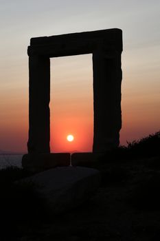 The Portara Gate of the Apollo Temple in Naxos island