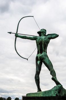 famous monument of the archer in Dresden