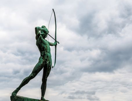 famous monument of the archer in Dresden